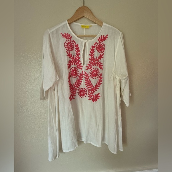 ROBERTA ROLLER RABBIT Boho White Embroidered Tunic - Picture 1 of 5